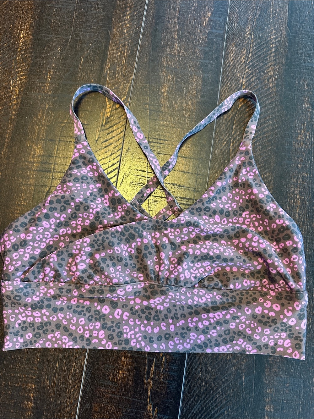 Pink Leopard-Print Strappy Bralette Tank Top